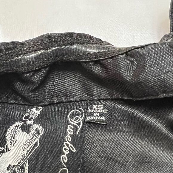 Twelve by Twelve Black Sleeveless Top Ruffle Front Zip Up Size XS - Picture 8 of 10